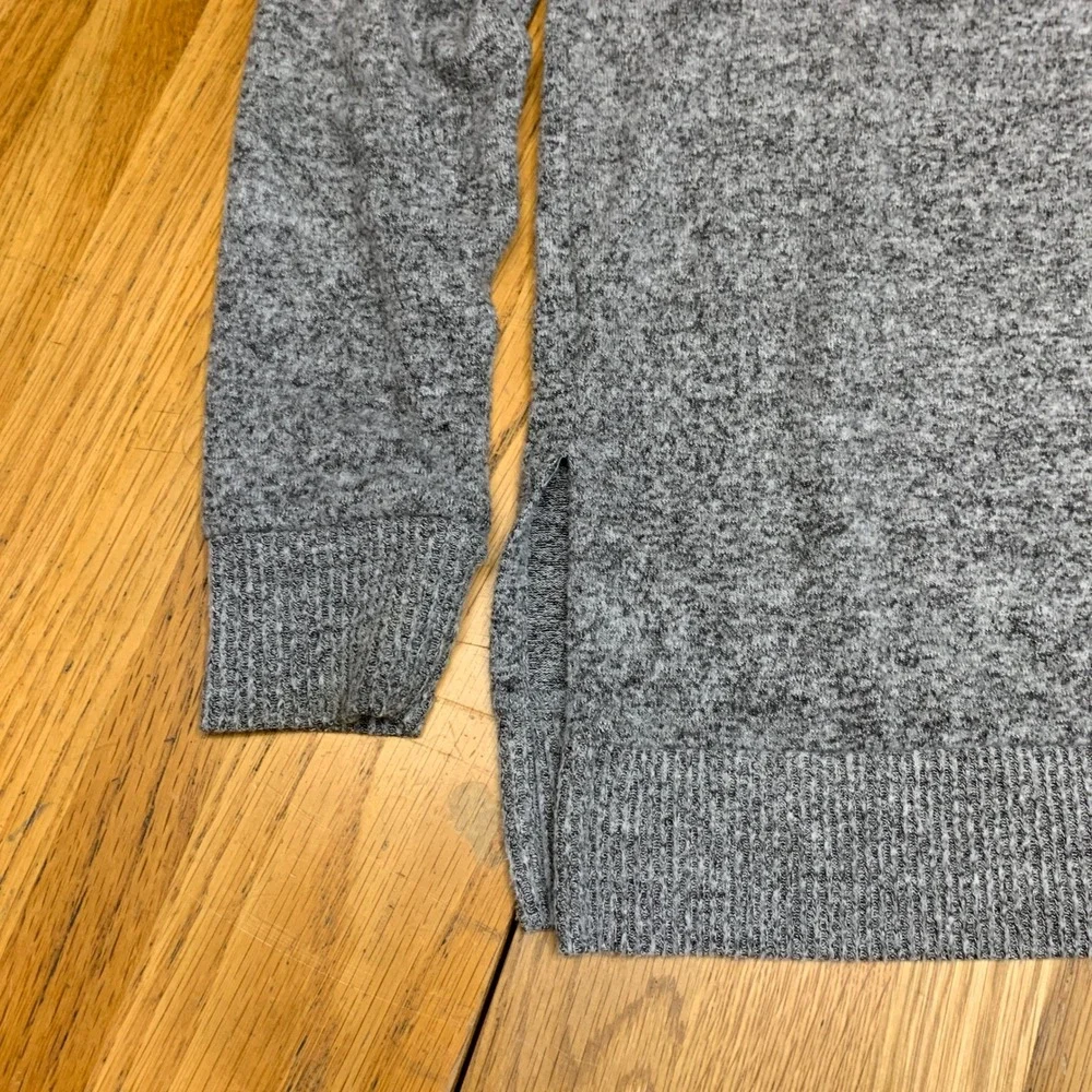 Lucky Brand Womens Grey Marled V-Neck Side Slit Knit Sweater Size‎ S Lightweight